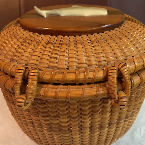 Vintage William Sayle Nantucket lightship basket purse - Picture 6 of 10